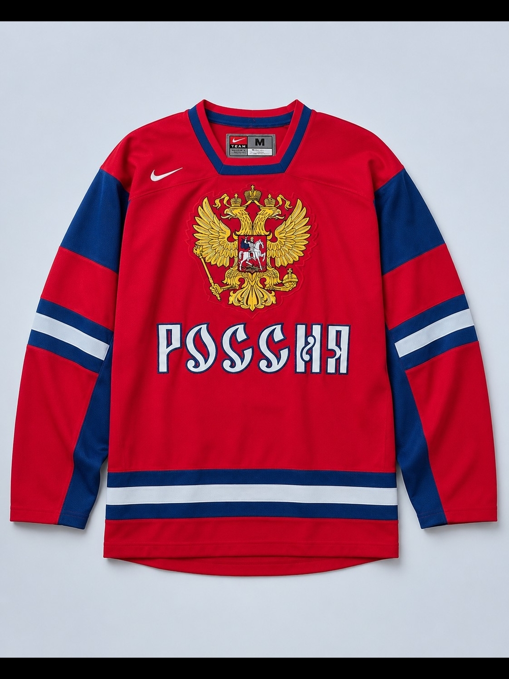 Nike Team Russia Hockey Jersey Men’s M Россия Double Eagle Red Blue